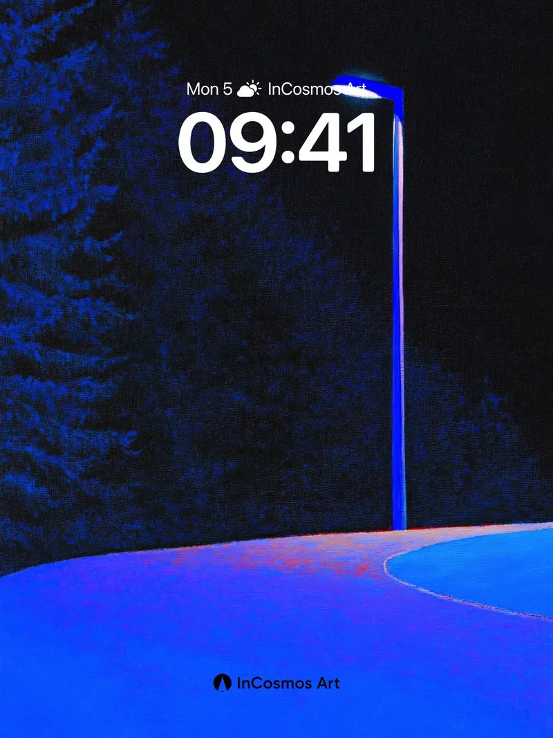 Neon Stillness Wallpaper with Midnight Curve