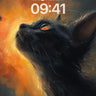 Crimson Gaze Wallpaper with Celestial Whispers wallpaper for iPhone, iPad & Mac