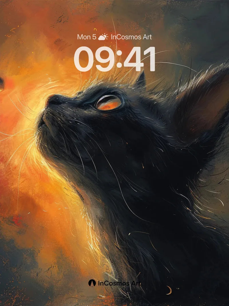 Crimson Gaze Wallpaper with Celestial Whispers wallpaper for iPhone, iPad & Mac