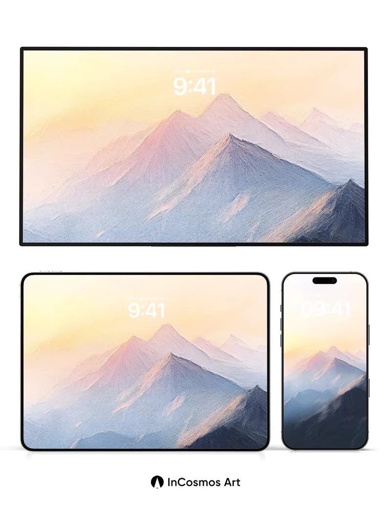 Serenity Peaks Wallpaper with Hazy Light