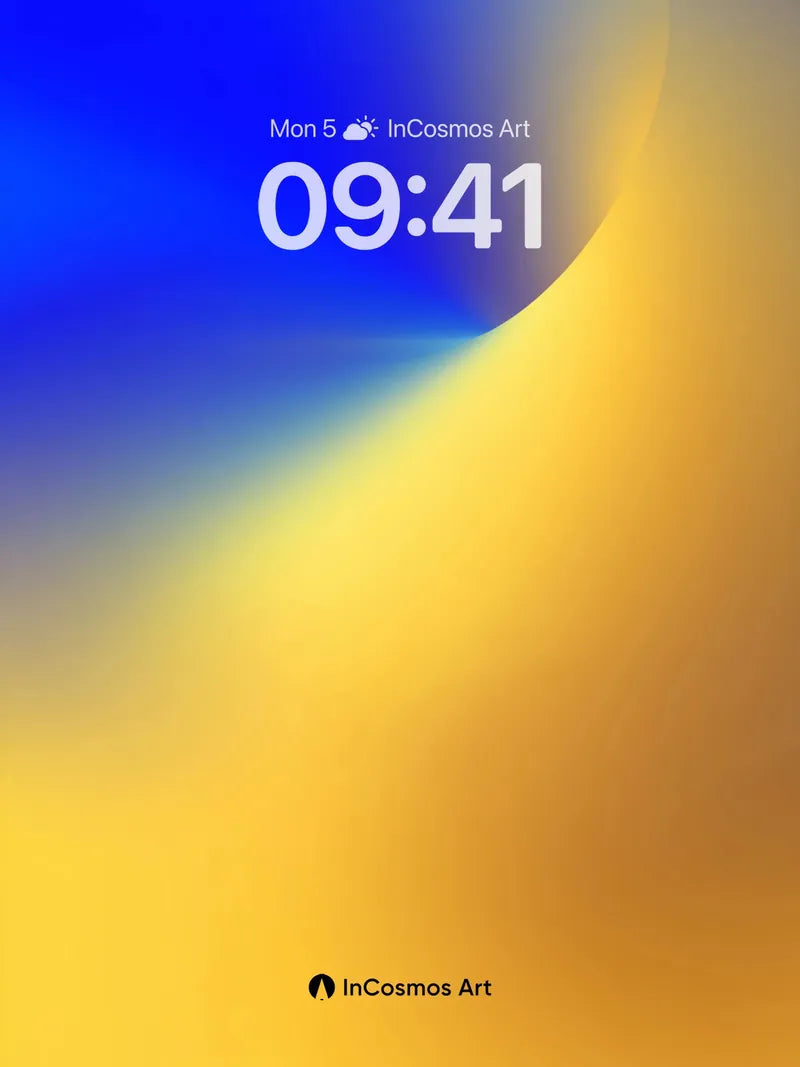 Cobalt Mirage Wallpaper with Golden Haze