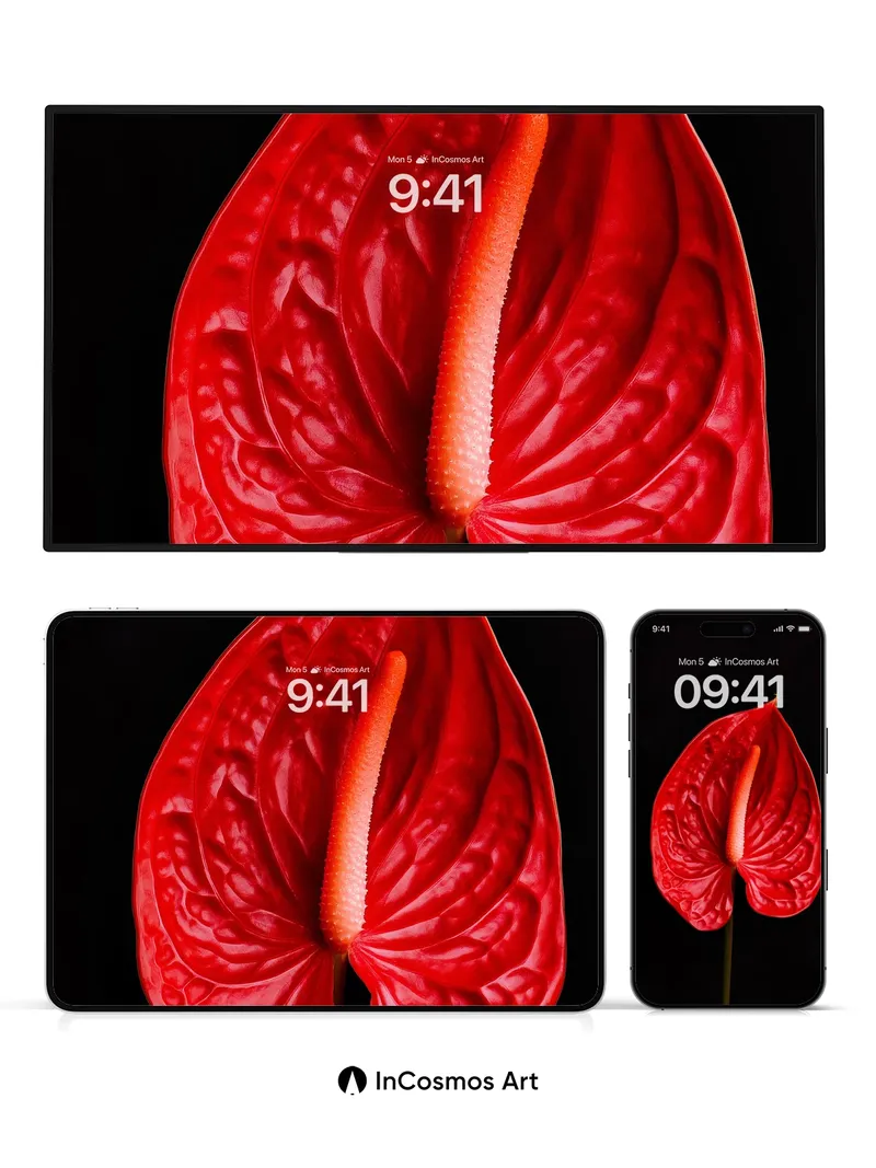 Velvet Flame Wallpaper with Living Veins