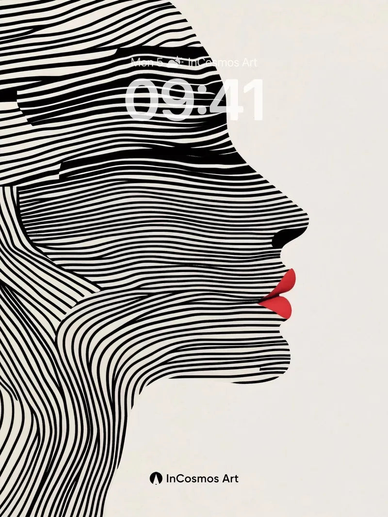 Silk Lineage Wallpaper with Crimson Lips