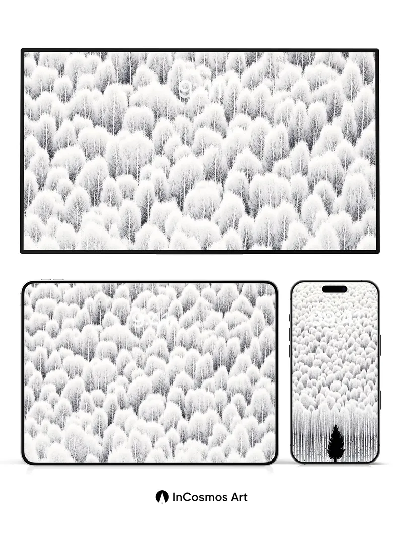 Silent Forest Wallpaper with Lone Pine Shadow