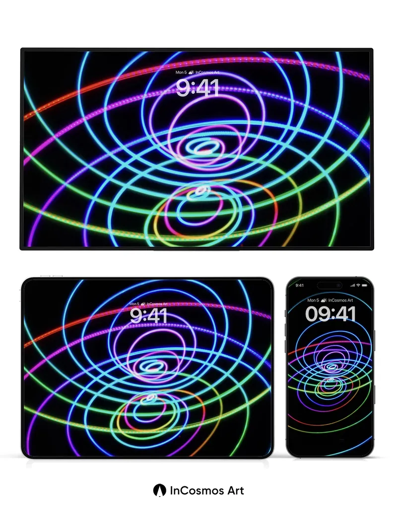 Neon Spiral Wallpaper with Electric Currents