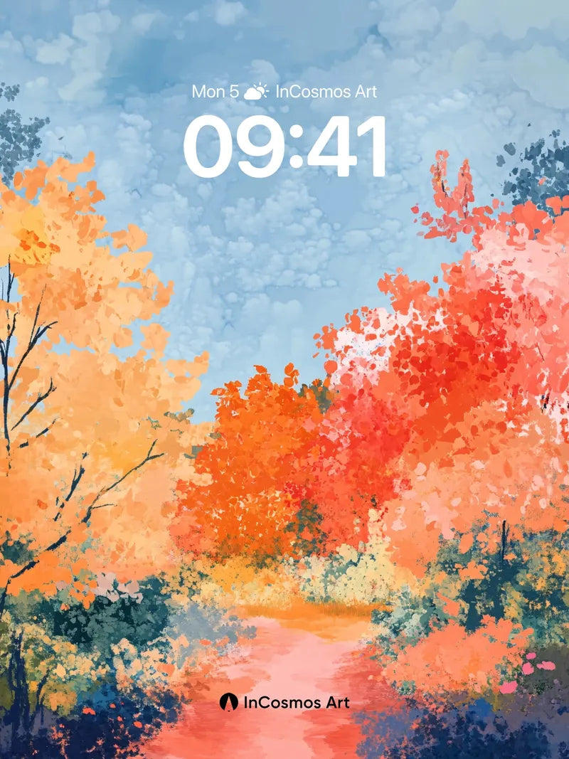 Autumn Hush Wallpaper with Watercolor Veils