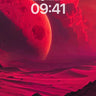 Crimson Eclipse Wallpaper with Solitary Wanderer wallpaper for iPhone, iPad & Mac