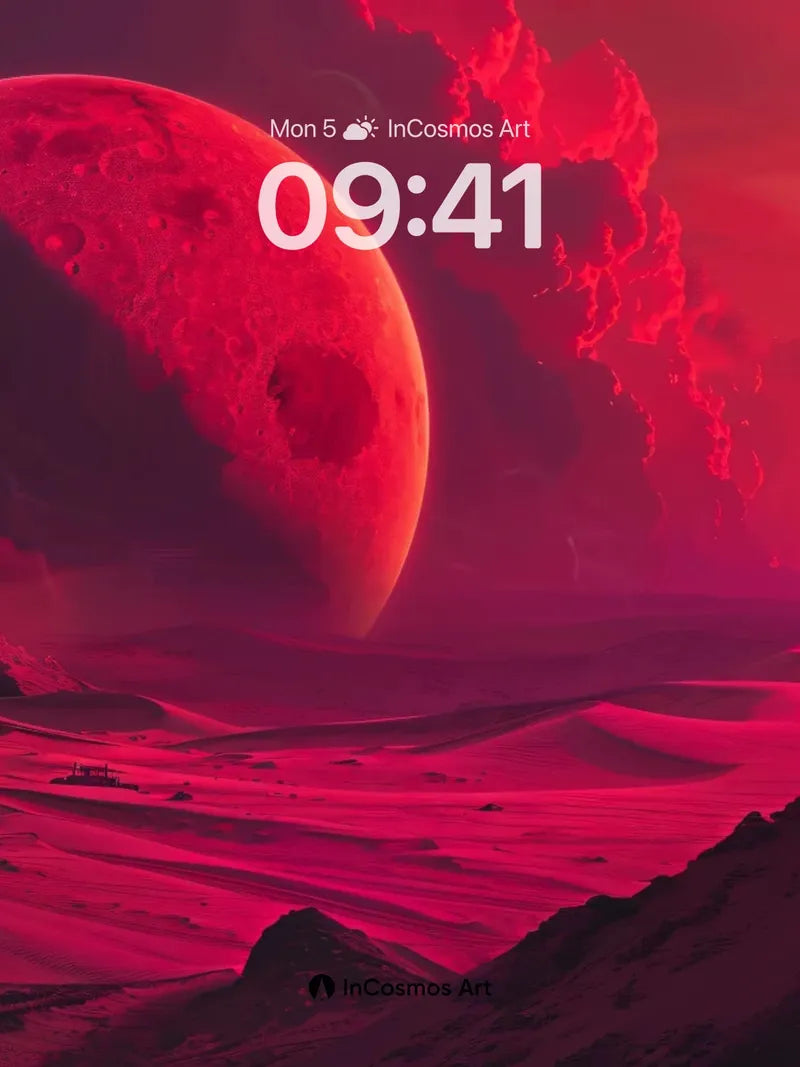 Crimson Eclipse Wallpaper with Solitary Wanderer