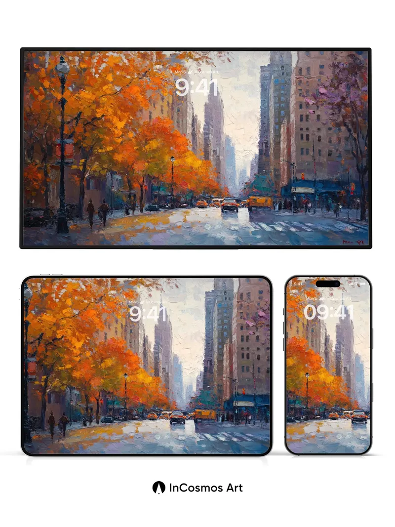 Autumn Pulse Wallpaper with City Veins