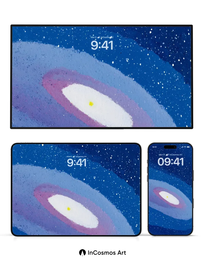 Starry Nebula Wallpaper with Soft Gradient