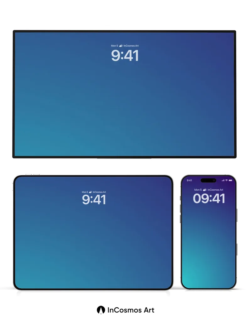 Serene Gradient Wallpaper with Deep Ocean Hues