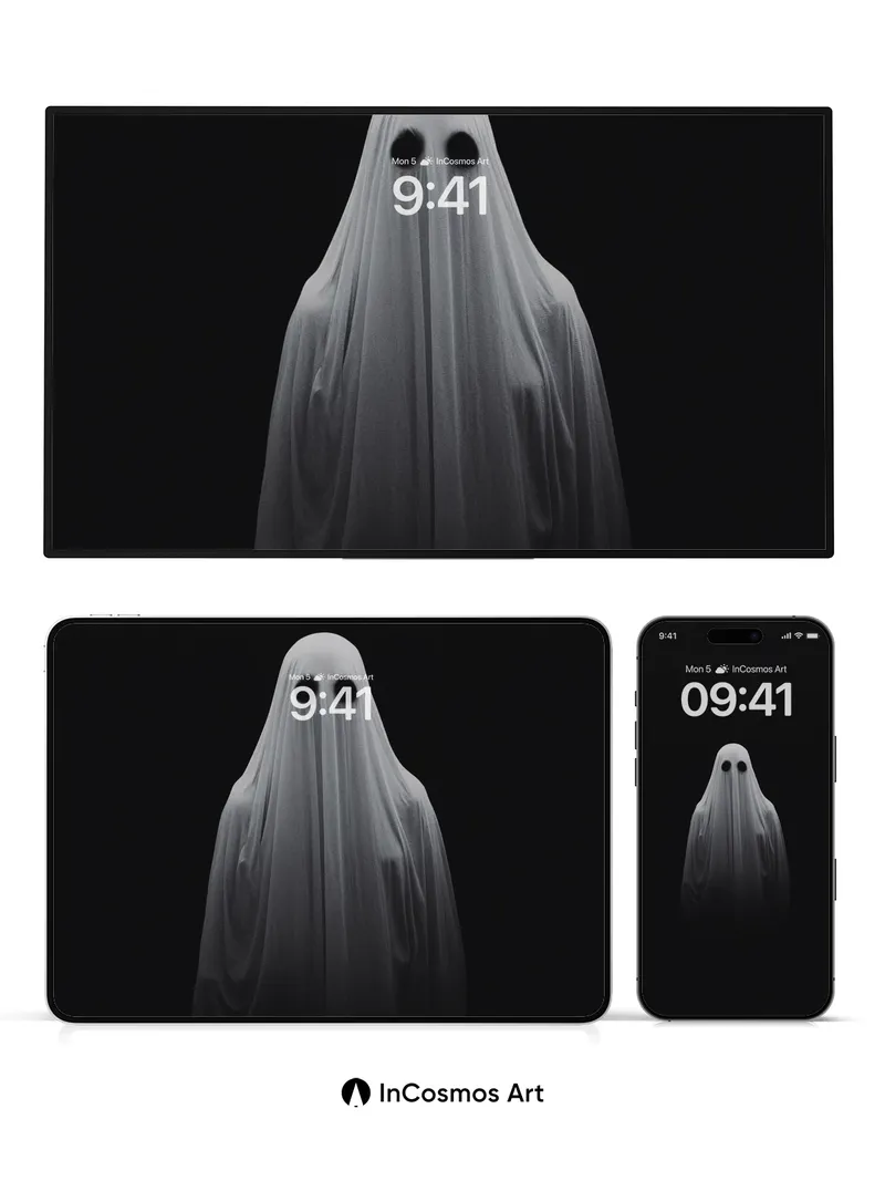 Silent Veil Wallpaper with Hollow Eyes