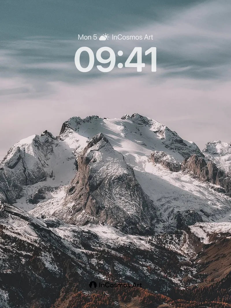 Silent Summit Wallpaper with Frost-etched Peaks