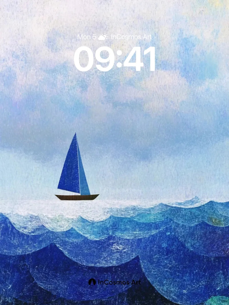 Serenity Sail Wallpaper with Oceanic Depth