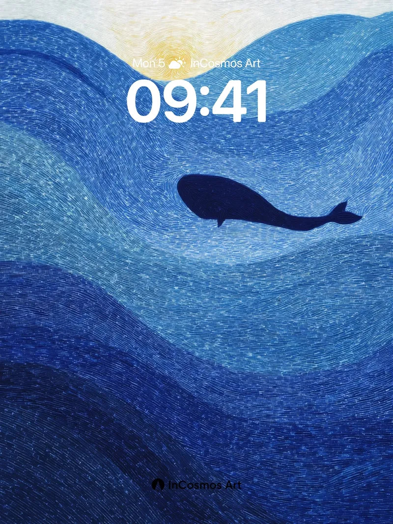 Serenity Whale Wallpaper with Sunlit Depths
