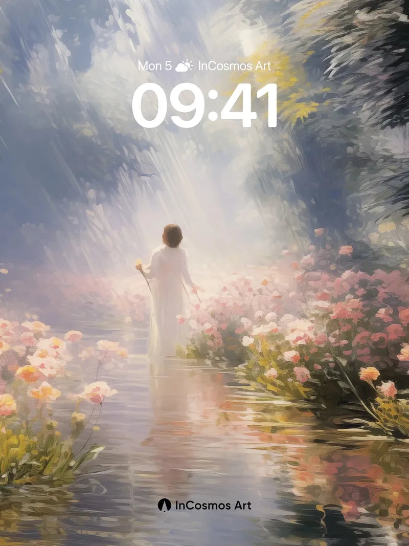 Serene Pathway Wallpaper with Ethereal Light