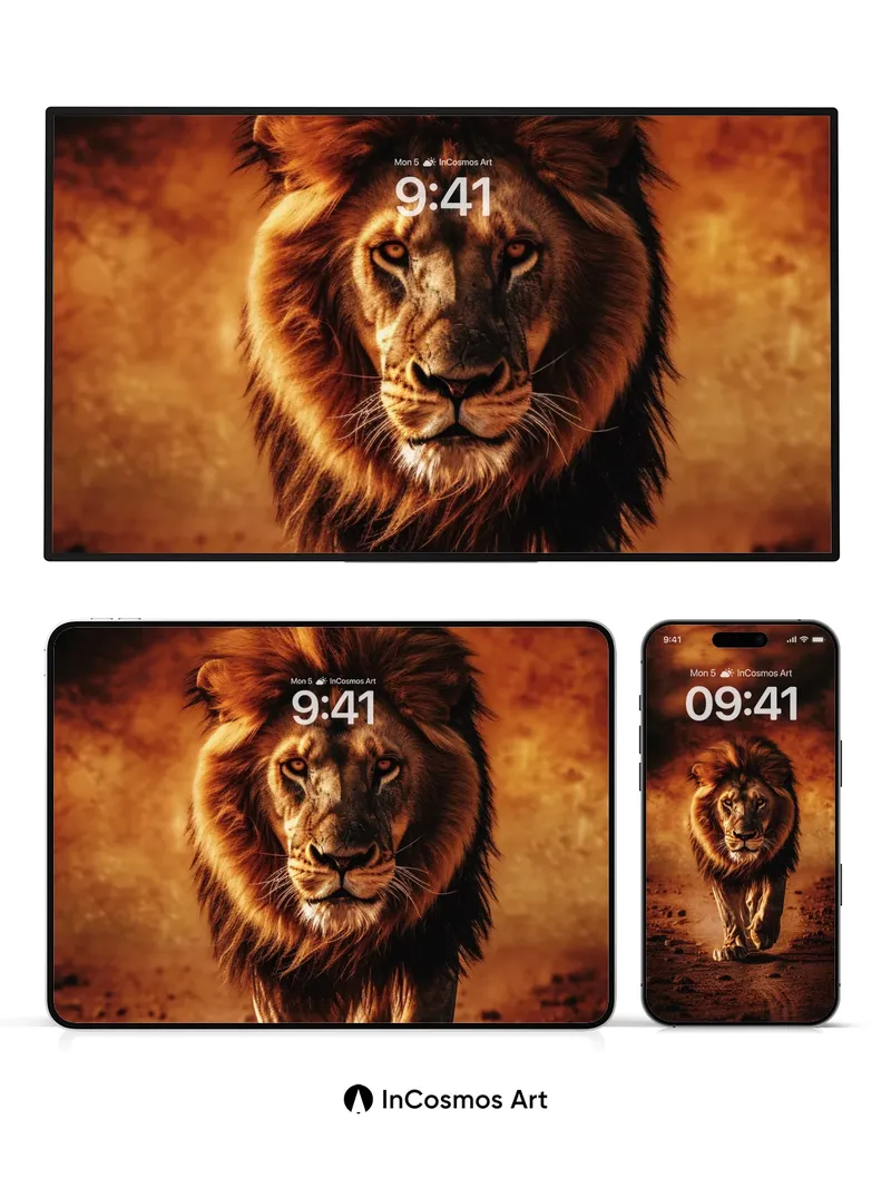 Golden Roar Wallpaper with Dust-Devil Motion