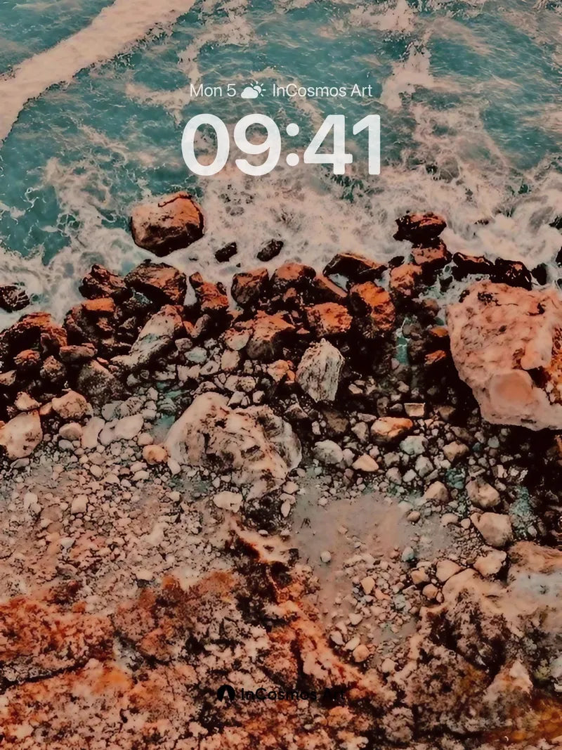 Tide-Sculpted Stone Wallpaper with Ocean Breath