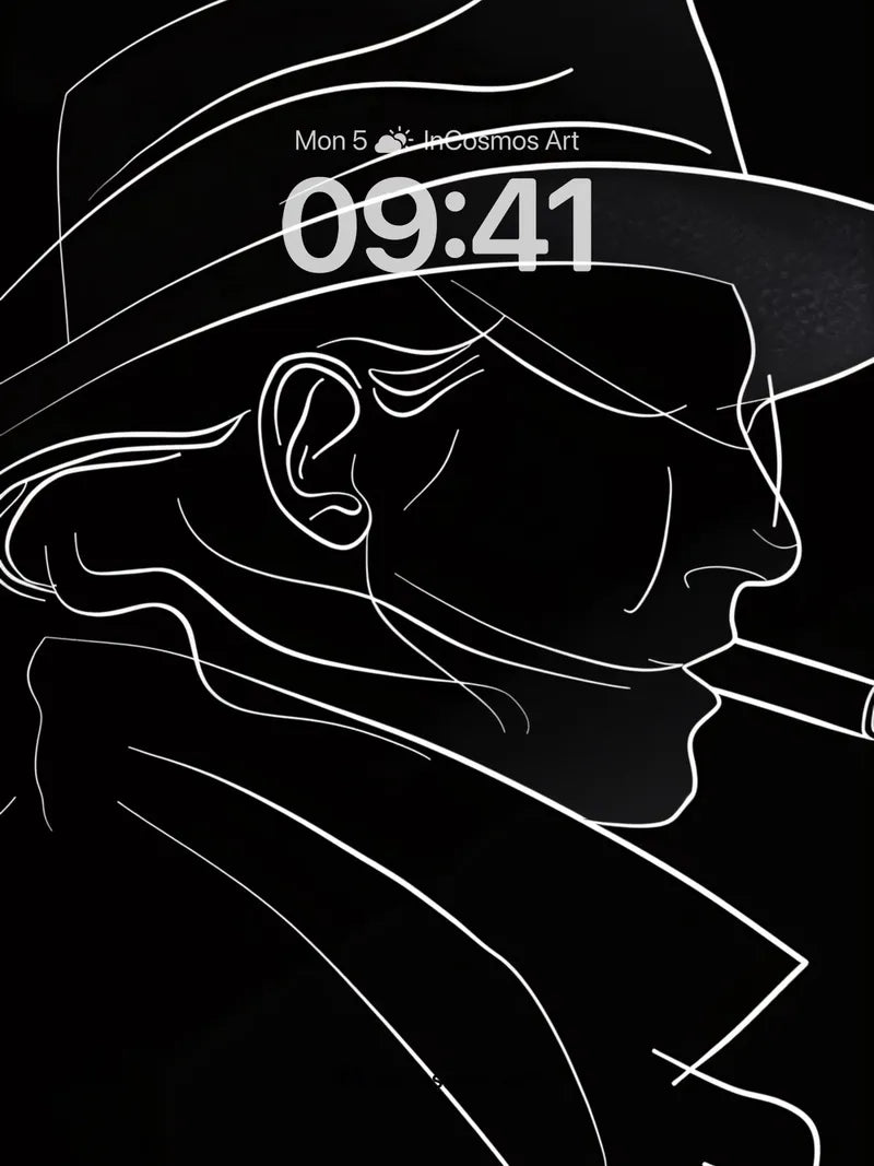 Silhouette Noir Wallpaper with Hidden Lines