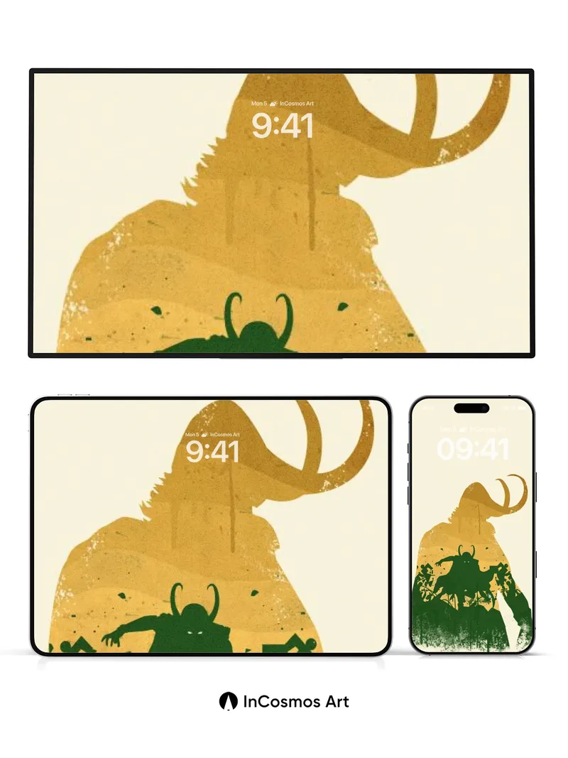 Shadowed Myth Wallpaper with Horned Silhouette