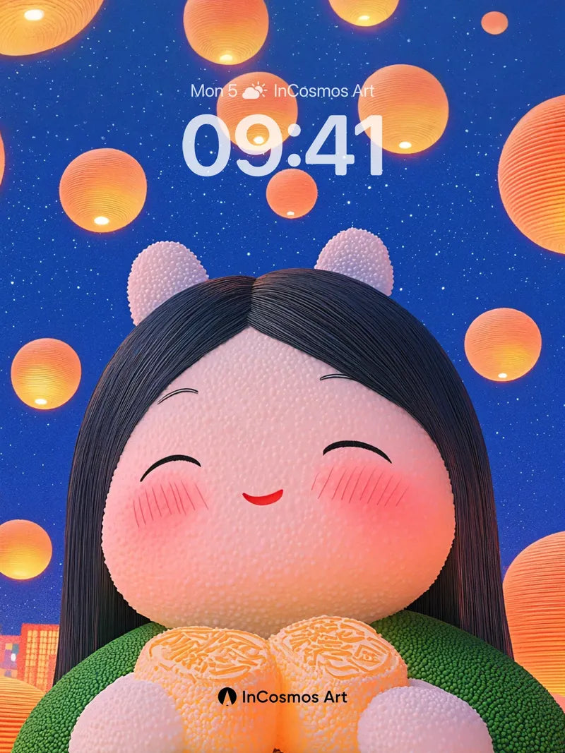 Lantern Glow Wallpaper with Moonlit Whispers wallpaper for iPhone, iPad & Mac