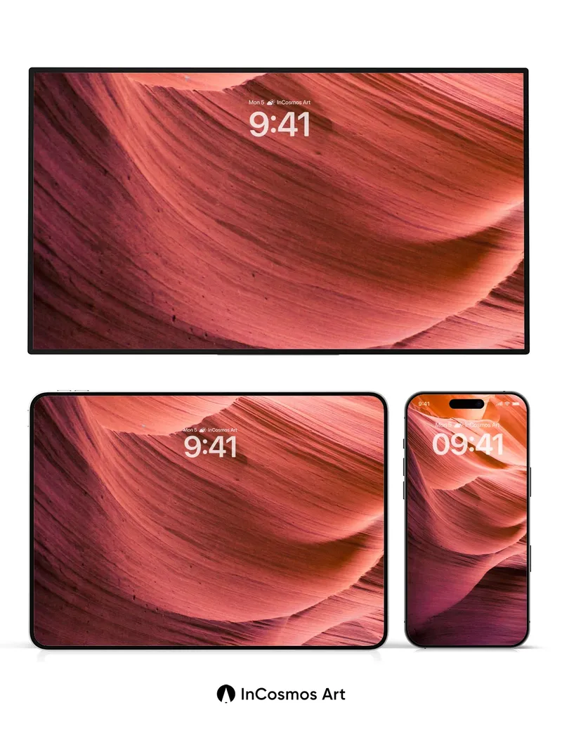 Crimson Canyon Wallpaper with Liquid Light