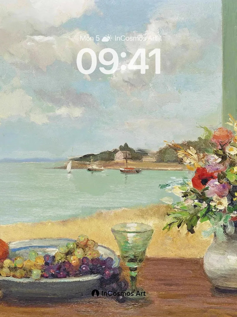 Serenity by the Sea Wallpaper with Still Life Charm
