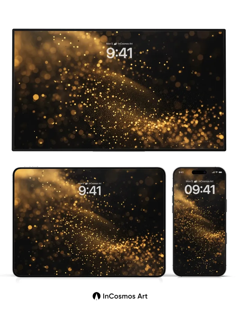 Golden Dust Wallpaper with Celestial Drift