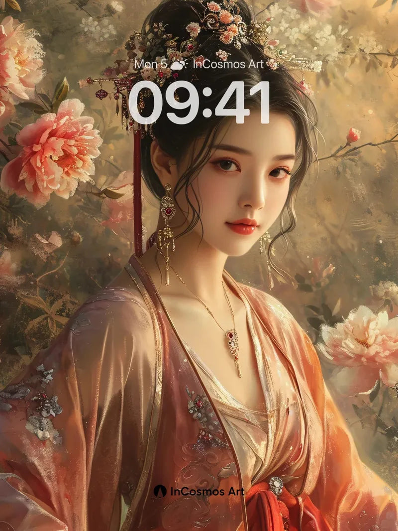 Serene Bloom Wallpaper with Petal-Drift Elegance wallpaper for iPhone, iPad & Mac