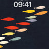 School of Fish Minimalist Dark Background Art