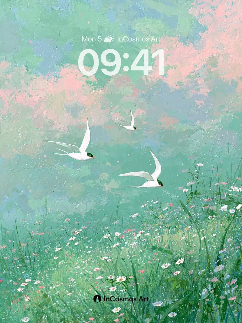 Serenity Flight Wallpaper with Floating Petals wallpaper for iPhone, iPad & Mac
