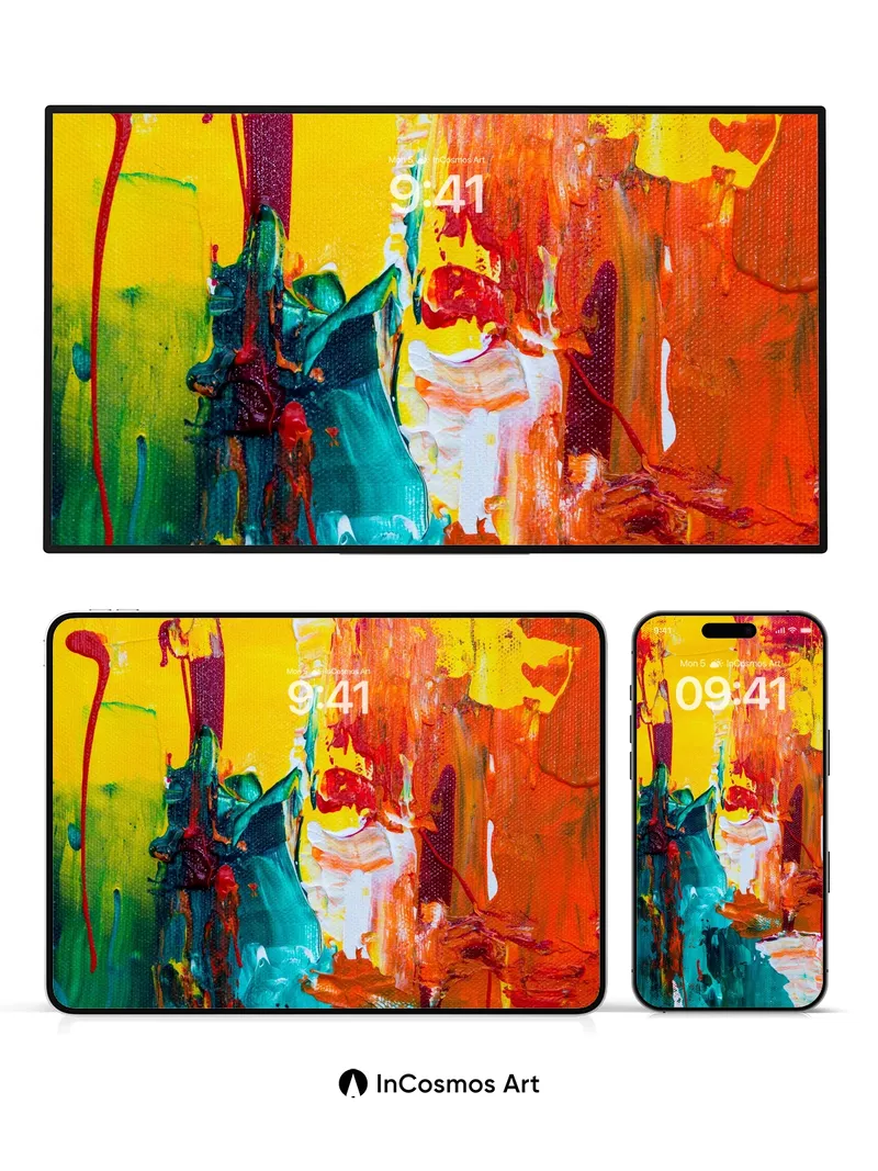 Fiery Pulse Wallpaper with Living Brushstrokes