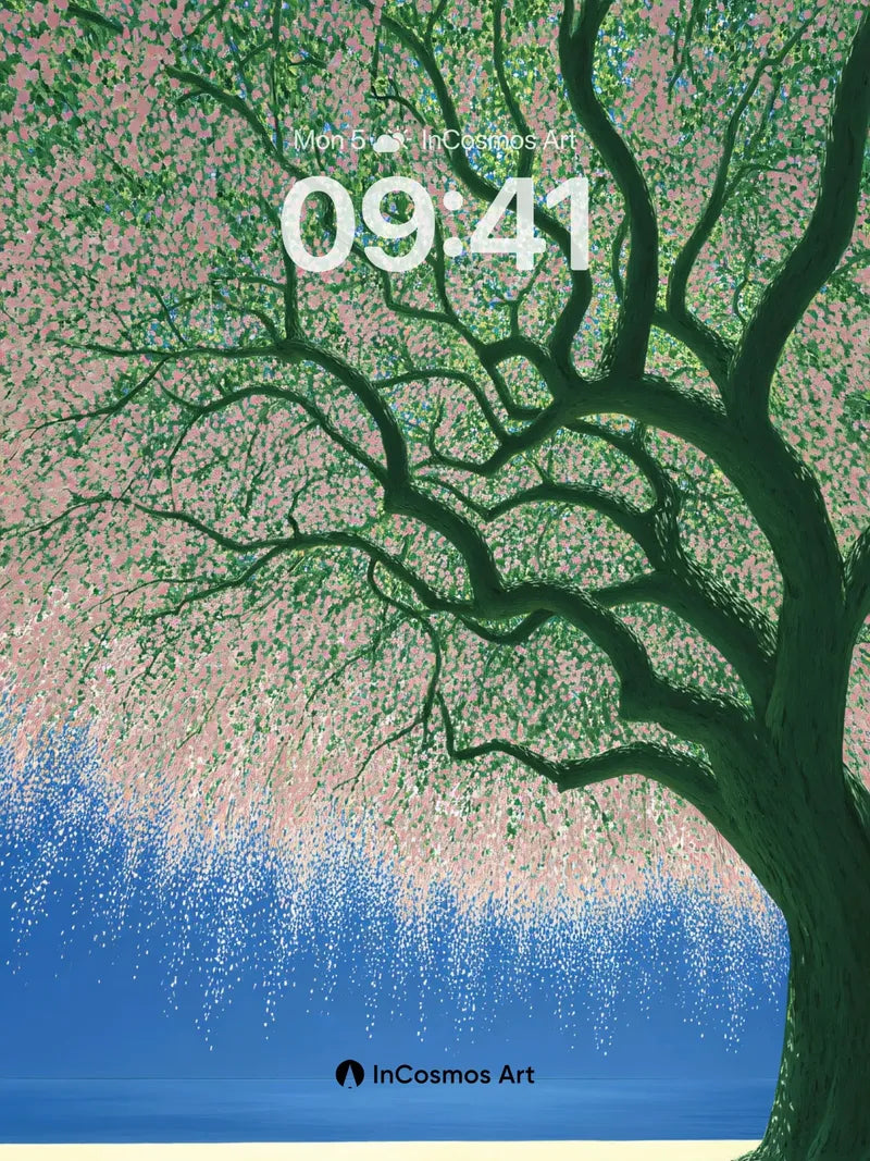 Serenity Weeping Tree Wallpaper with Celestial Canopy