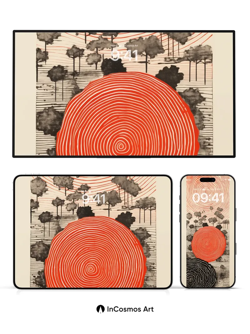 Spiral Sunlight Wallpaper with Forest Echoes