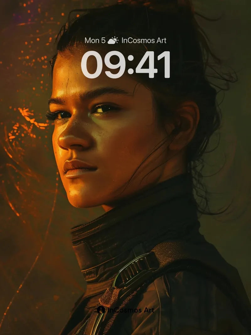 Copper Shadow Wallpaper with Fiery Particles