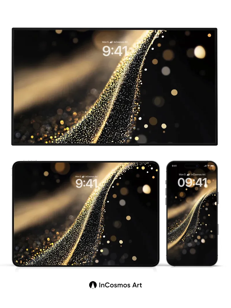 Golden Veil Wallpaper with Stardust Trails