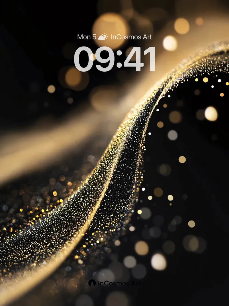 Golden Veil Wallpaper with Stardust Trails