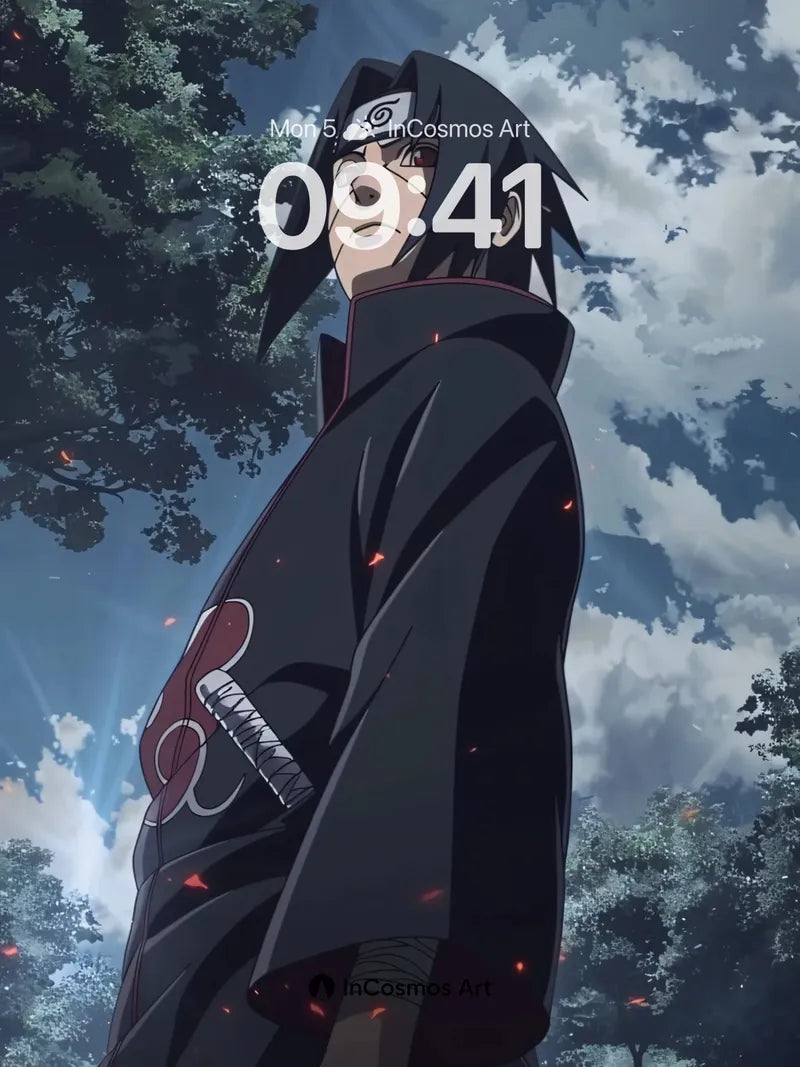 Shadowed Resolve Anime Wallpaper with Ember Trails