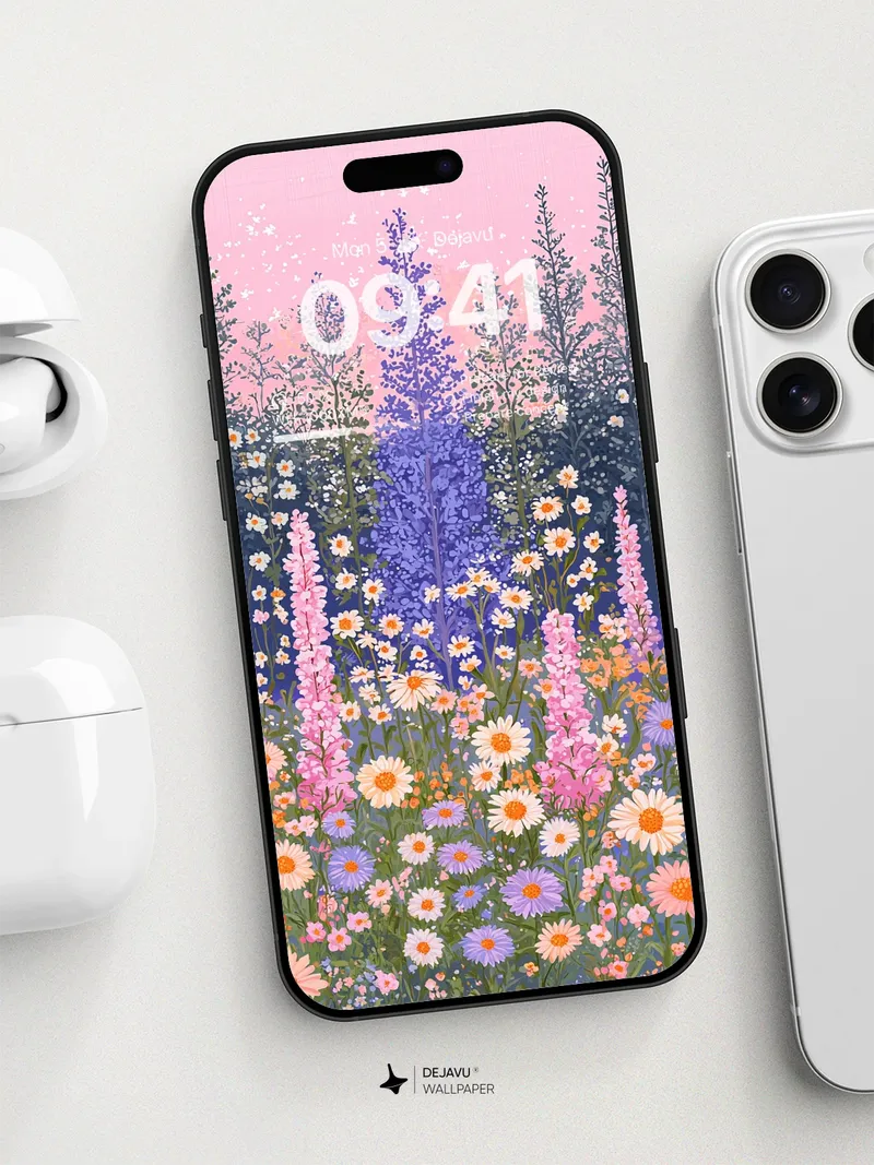 8K Minimal Aesthetic Abstract Floral Wallpaper