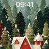 Snowfall Whimsy Wallpaper with Christmas Cottage wallpaper for iPhone, iPad & Mac
