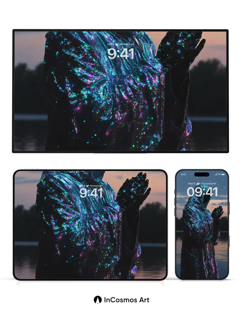 Stellar Veil Wallpaper with Cosmic Threads