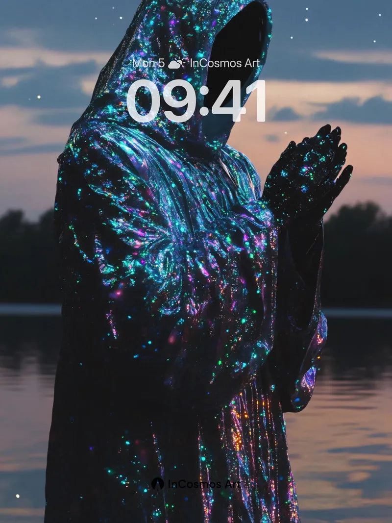 Stellar Veil Wallpaper with Cosmic Threads