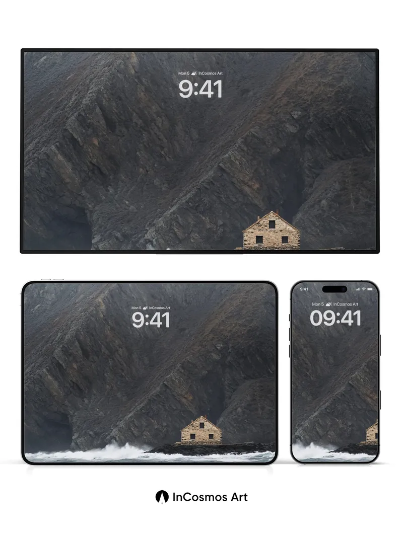 Solitary Stone Wallpaper with Storm-Whispered Cliffs