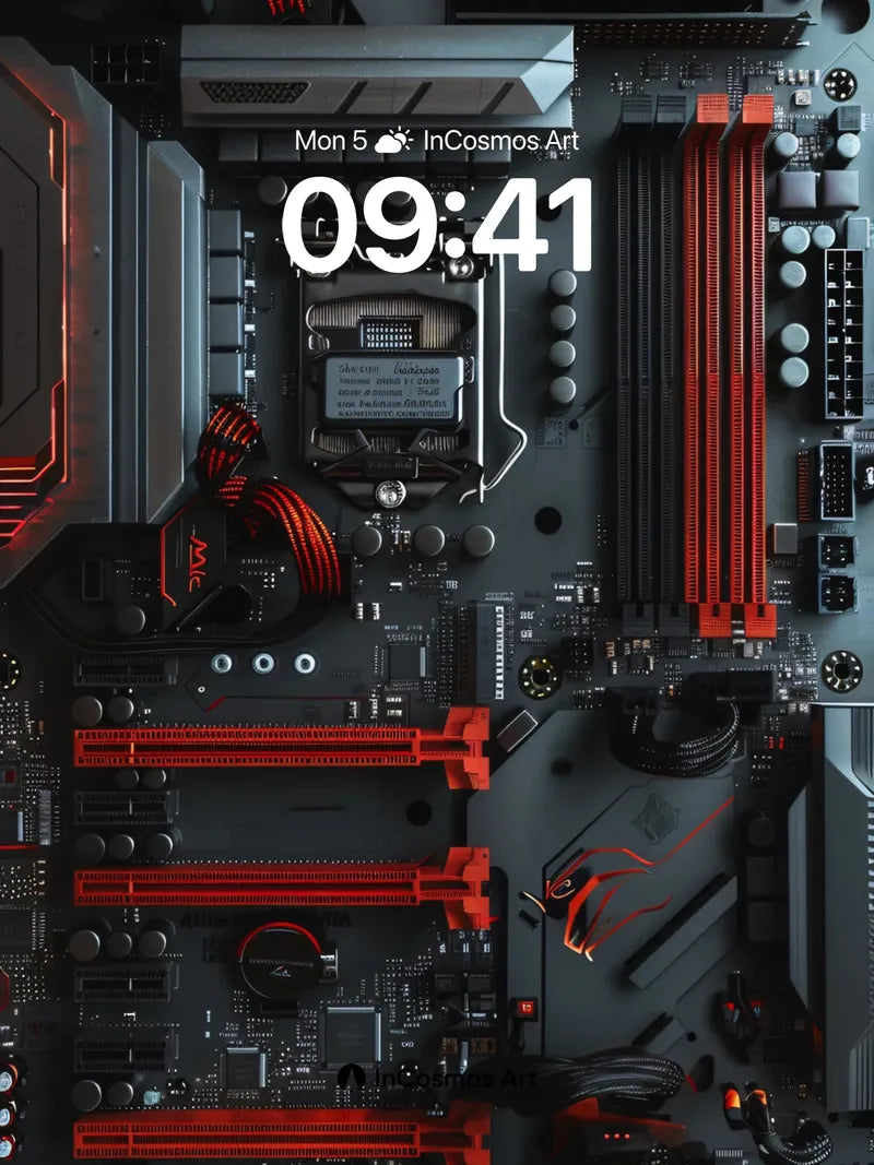 Neon Circuit Wallpaper with Pulse Lines