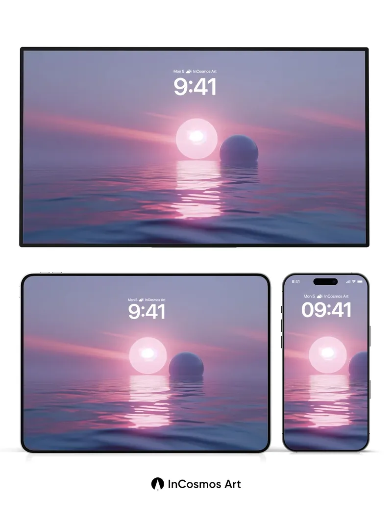 Serenity Sphere Wallpaper with Floating Light