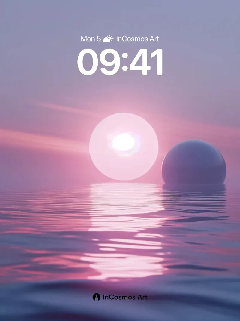 Serenity Sphere Wallpaper with Floating Light