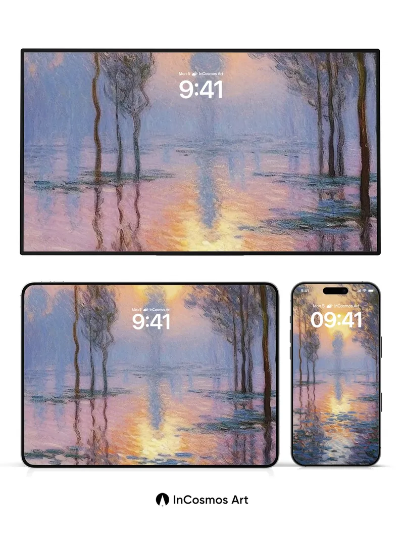 Golden Hush Wallpaper with Water Reflections