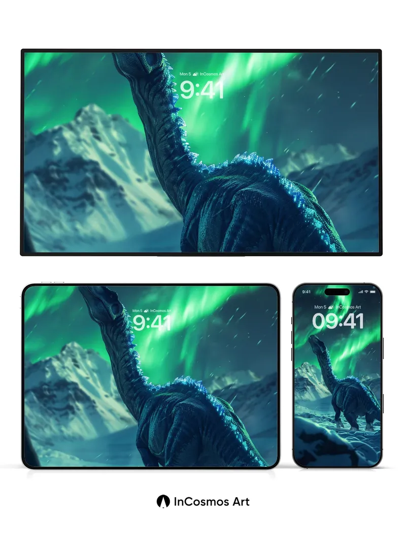 Aurora Dinosaur Wallpaper with Frozen Majesty