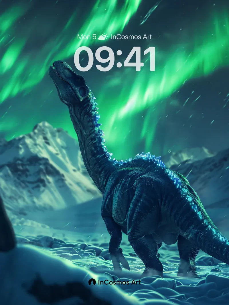 Aurora Dinosaur Wallpaper with Frozen Majesty