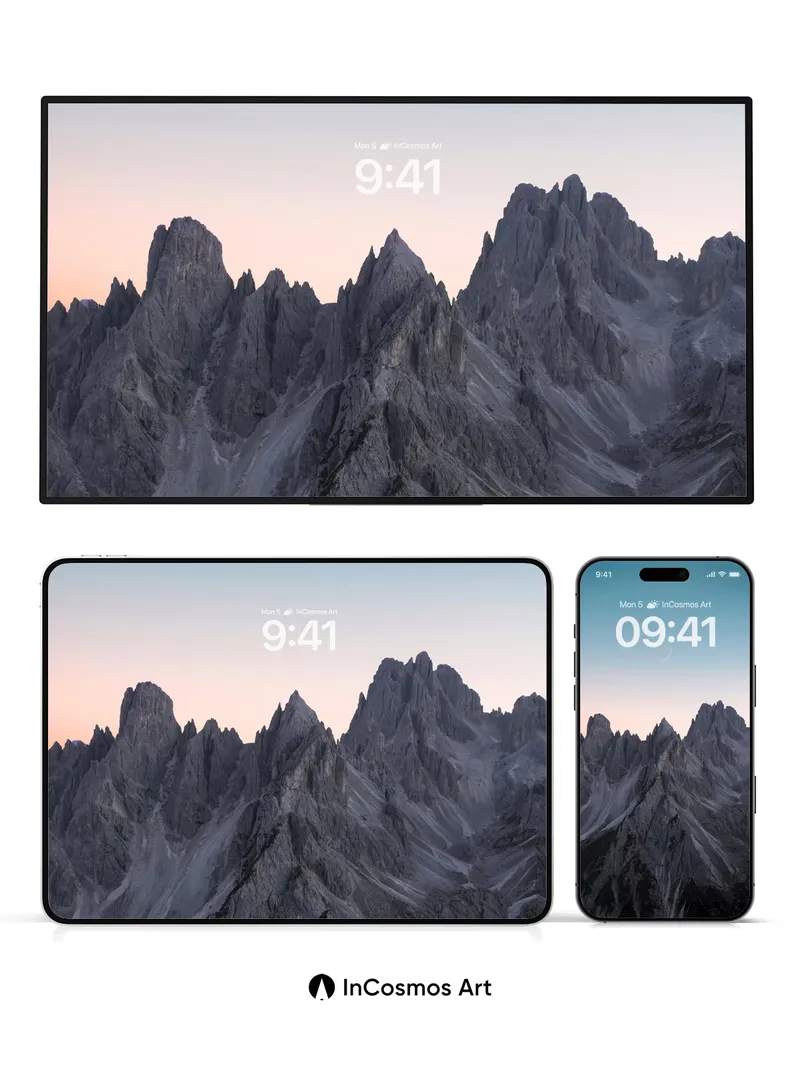 Serenity Ridge Wallpaper with Crescent Moon